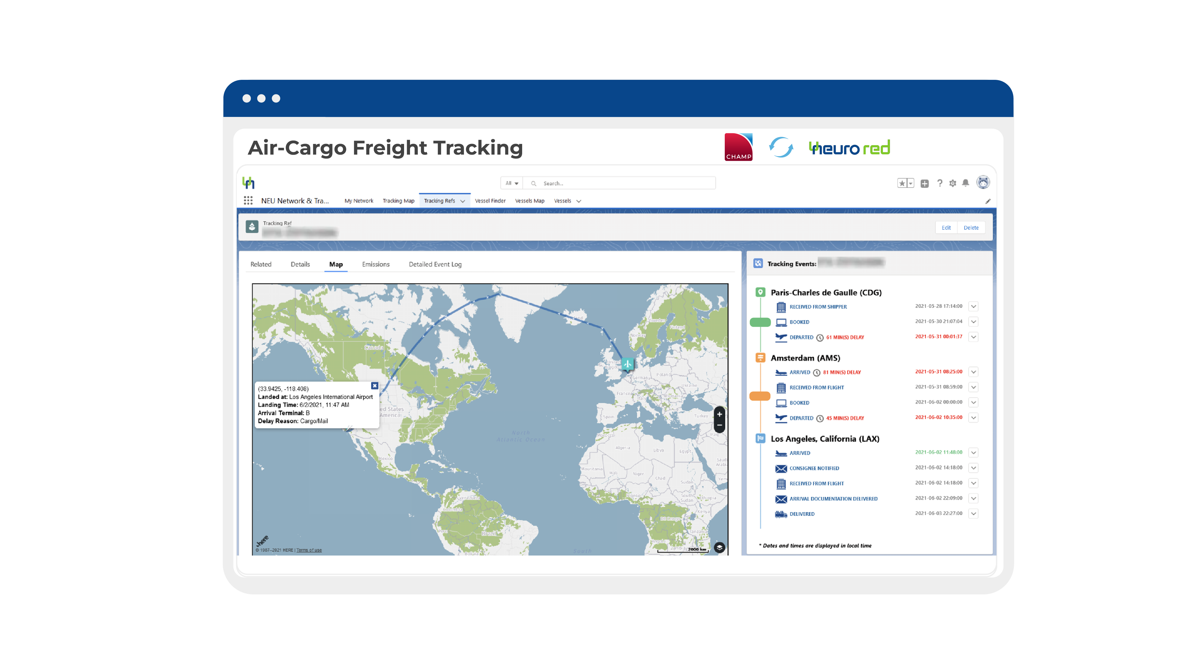 Track your air cargo directly in Salesforce-based TMS & SCM with the Neurored - CHAMP integration