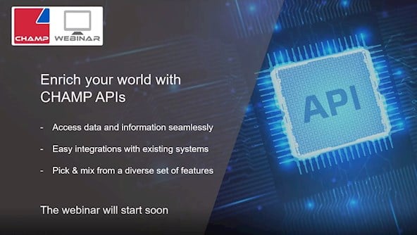 WEBINAR Enrich your world with CHAMP APIs