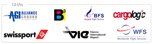 Alliance Ground International AGI BFS Bangkok Flight Services BCube Cargologic Swissport Vienna Internatonal Airport WFS Worldwide Flight Services