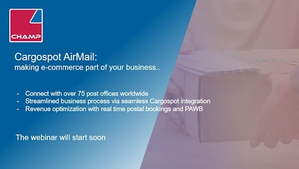 WEBINAR Cargospot AirMail, making e-commerce part of your business.