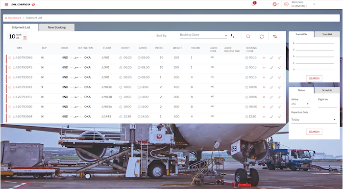 JAL Portal powered by CHAMP Cargosystems