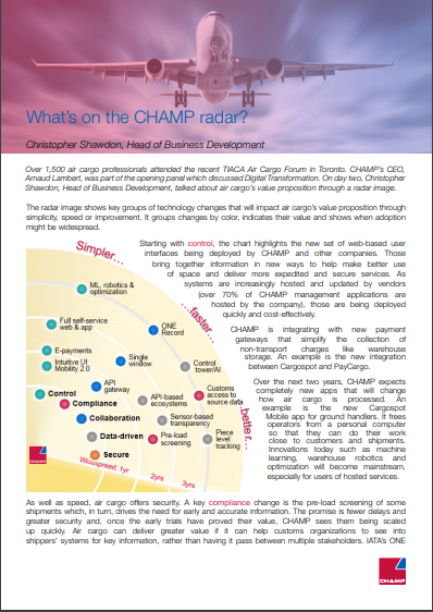 What's on the CHAMP radar?