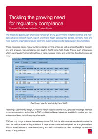 Tackling the growing need for regulatory compliance